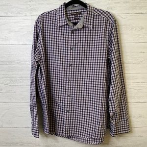 Michael Kors classic fit plaid button up shirt